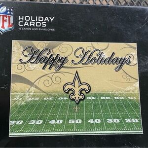 NFL Happy Holidays Cards with Gold and Black Design